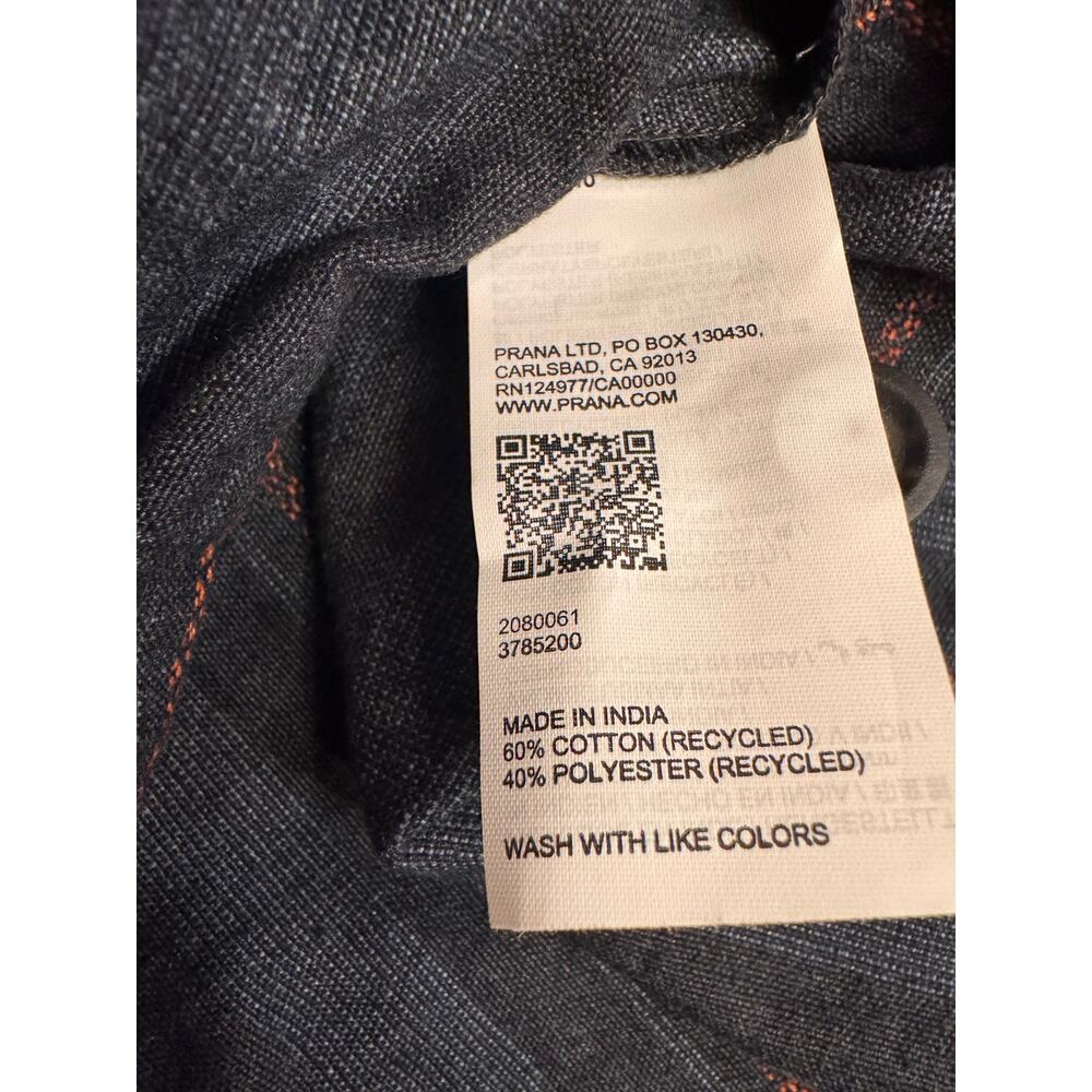 NWT prAna Men's Westbrook Hooded Flannel Stormy Night Sz S - Picture 5 of 5